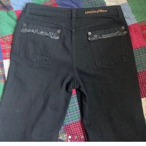 dark wash Louis v straight leg jeans